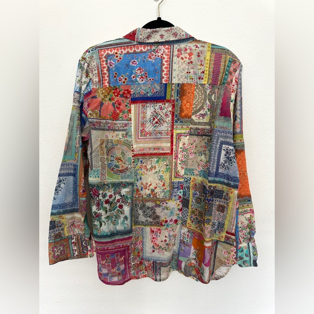 Johnny Was Anikka Multicolor Patchwork Casual Shi… - image 4